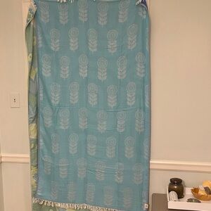 Modern in Blues Towel Travel Blanket Wrap FLiPSiDE 2 Side Woven Organic